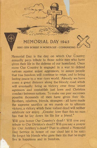 Memorial Day Services 1945